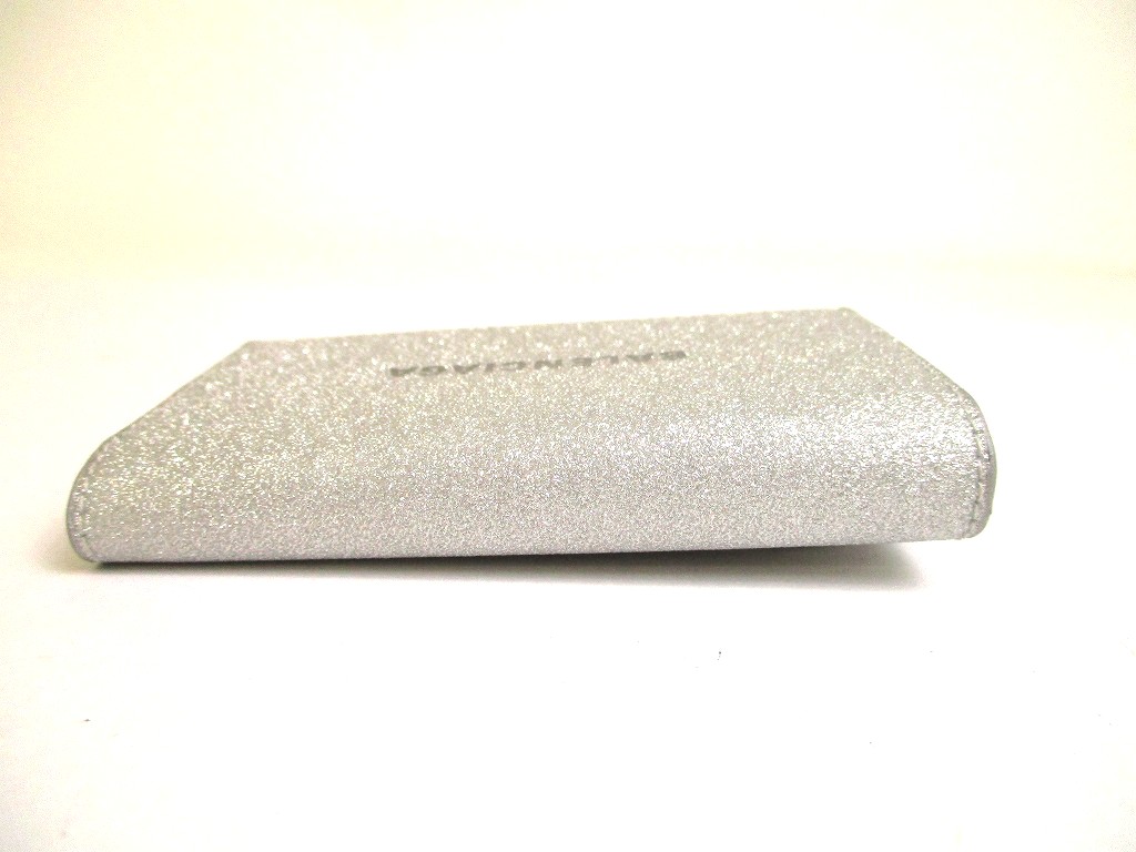 Photo6: BALENCIAGA Gray Glitter Leather Silver H/W 6 Pics Key Chain #a936