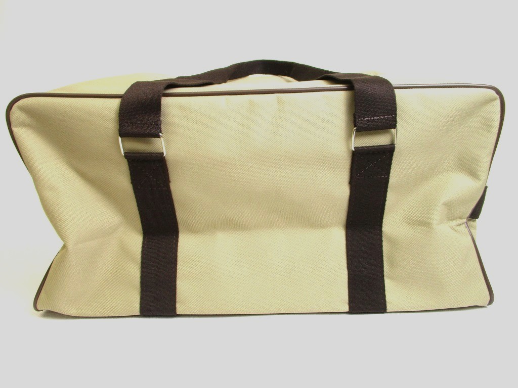 Photo2: Salvatore Ferragamo Logo Plate Beige Canvas Boston bag Travel bag #a937