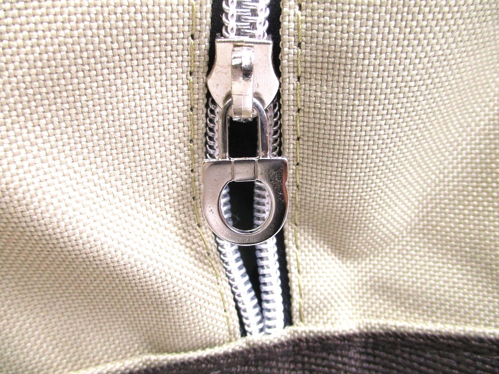 Photo9: Salvatore Ferragamo Logo Plate Beige Canvas Boston bag Travel bag #a937