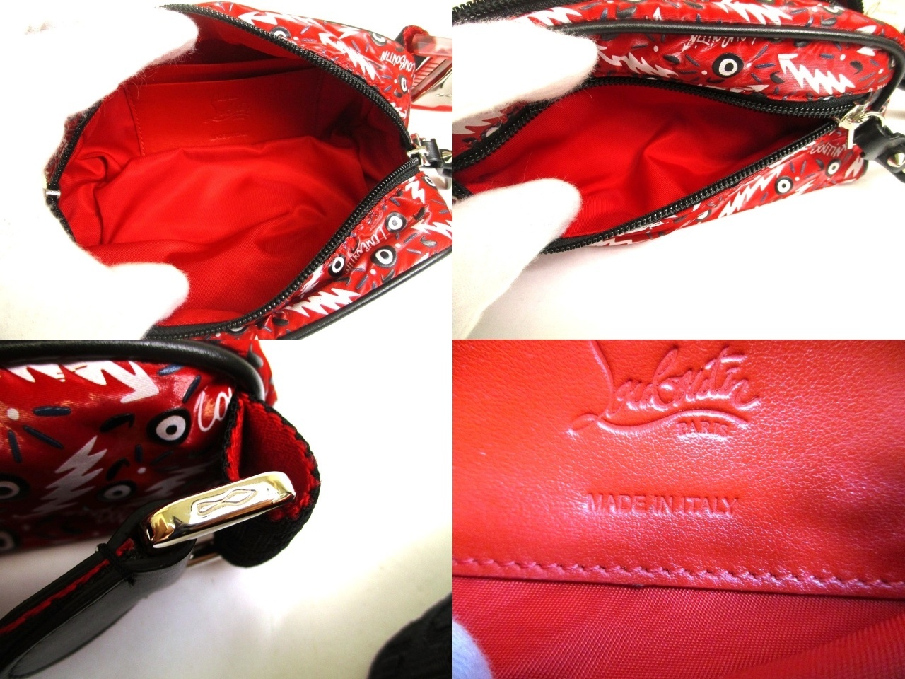 Photo9: Christian Louboutin Red Nylon Waist Packs Belt Bag Pouch #a946