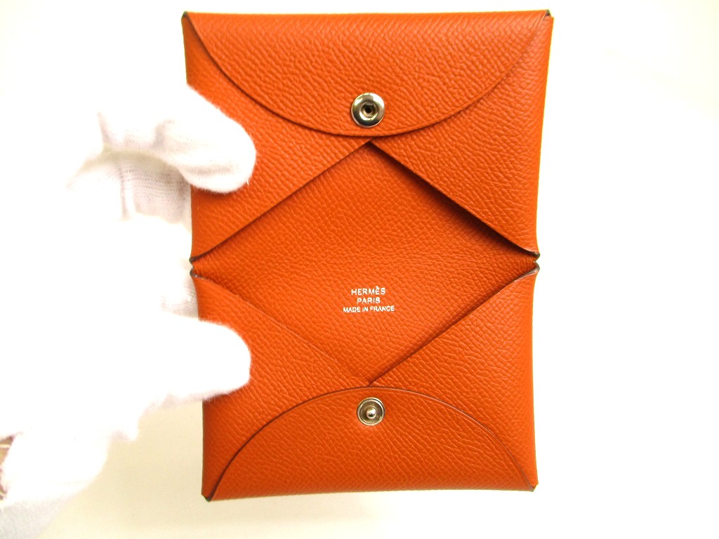 Photo8: HERMES Veau Epson Veau Epson Leather Card Case Card Holder Calvi #a947