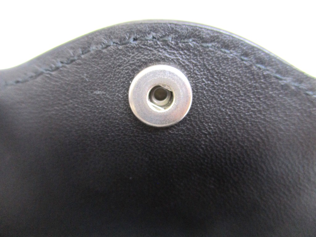 Photo11: BOTTEGA VENETA Black Leather Silver H/W 6 Pics Key Chain #a949