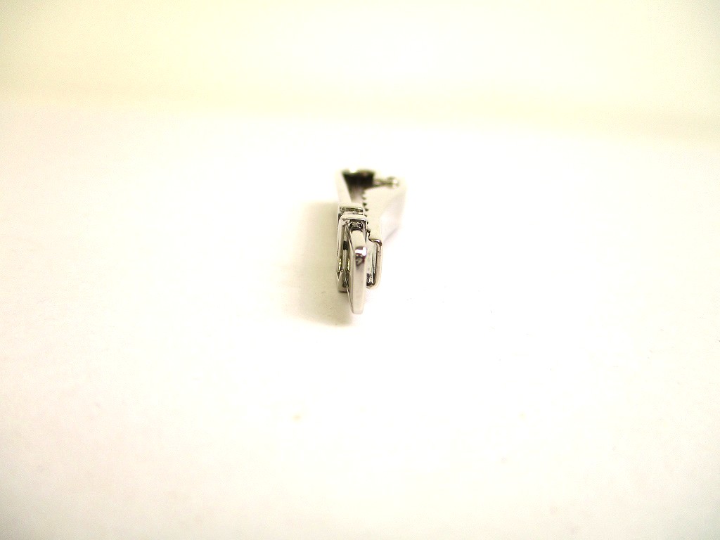 Photo4: LOUIS VUITTON Silver Steel LV Motif Necktie Pin Tie Clip #a955