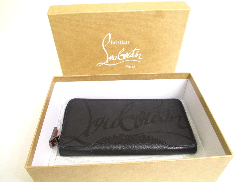 Photo12: Christian Louboutin Panettone Black Leather Round Zip Wallet #a962