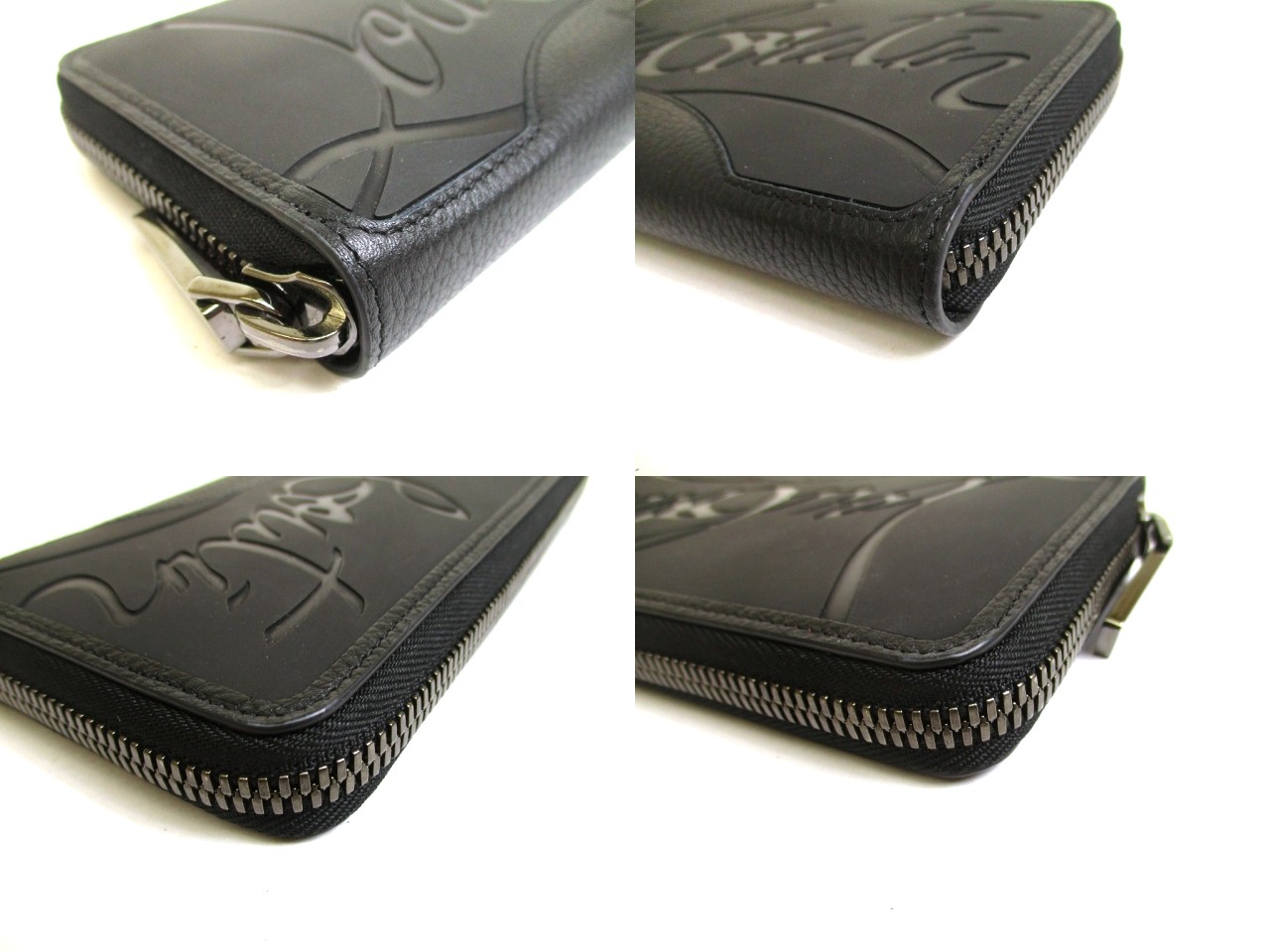 Photo7: Christian Louboutin Panettone Black Leather Round Zip Wallet #a962